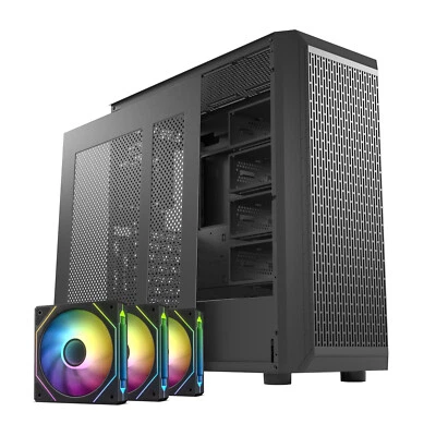 DARKROCK Classico ATX, Micro-ATX, MINI-ITX Full Tower PC Case w/ x7 1200mm Fans - Image 1 of 4