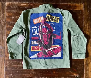 Disney Store Spider Man Field Jacket Boys Marvel Comic Coat Outerwear 7/8 NEW - Picture 1 of 3