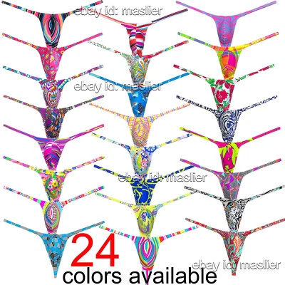 Men Stretchy Spandex Knit Grape Smugglers String Thong Contoured Pouch Underwear - Image 1 of 4