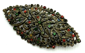 Antique Czech Czechoslovakia Filigree Brooch Pin MISSING STONES - Picture 1 of 5