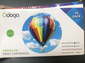 odoga print cartridges 10 Pack 4 Black 2 Cyan 2 Magenta 2 Yellow High Yield 103 - Picture 1 of 7