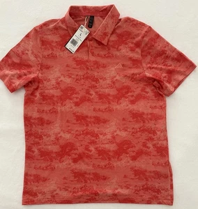 ADIDAS GOLF new $80 Men's GO TO PRINT Cotton Polo Shirt scarlet red size L #23 - Picture 1 of 3
