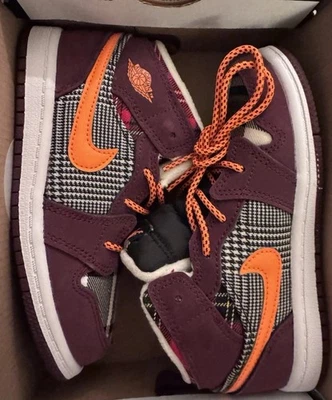 NIKE AIR JORDAN 1 MID SE (TD) NOCHE GRANATE-NARANJA TOTAL TALLA 10c Foto 1 de 4