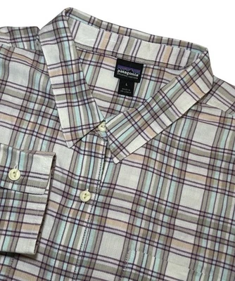 Patagonia Womens Long Sleeve Catbells Shirt Sz L Organic Cotton Plaid Button Up - Image 1 of 4