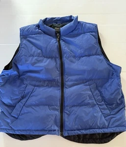 Eddie Bauer Goose Down Puffer Best Blue Size Mens Size XL Extra Large Sleeveless - Picture 1 of 12