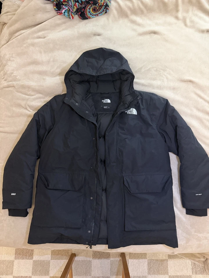 The North Face Mens Explore Farther 550 Fill Down Parka XL Black USED  - Image 1 of 4