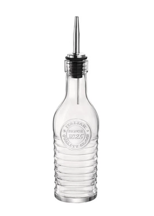 Oliera Bottiglia in Vetro Trasparente con Dosatore Officina 1825 25 cl Bormioli - Immagine 1 di 1