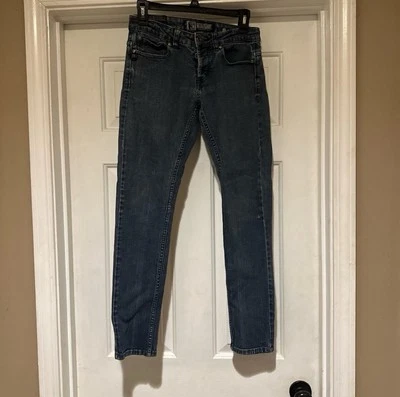 Pantalones de mezclilla ajustados negros calce grosero Y2K Social Collision para hombre talla 28x30 Foto 1 de 4