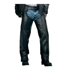 Power Trip Unisex Motorrad Chaps Hose Gr. XL Echtleder schwarz (check!) - Bild 1 von 14