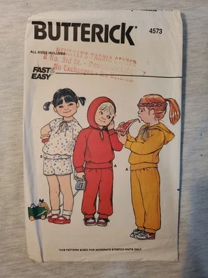 Vintage Butterick Girls All Sizes Top Panta Shorts #4573 - Image 1 of 2
