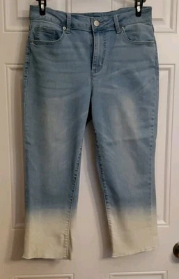 Pantalones al tobillo suaves elásticos de tiro medio Cato Ombre talla 10 lavado claro 3-90 Foto 1 de 4