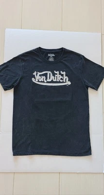 NWT Von Dutch Black Vintage Style Wash With White Logo T-Shirt Size Large - Image 1 of 4