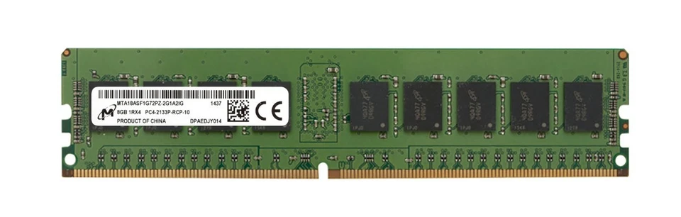 Micron 8GB RAM DDR4 1Rx4 PC4-2133P MTA18ASF1G72PZ-2G1A2IG Server - Image 1 of 1