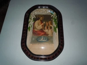 Antique Framed First Communion Certificate. 1929 Polish Religious 3D Folk Art. - Picture 1 of 12