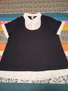 Vintage Fashion Bug Womens Black And White Sweater Vest Tshirt Blouse Size 22/24 - Picture 1 of 6