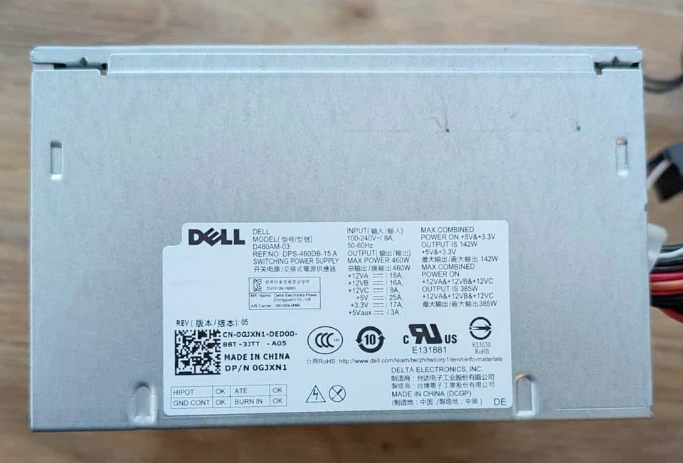 0WC1T4 0DM1RW Dell XPS 8930 460W HU460AM-01, AC460AM-01 Power Supply, Fast Ship - Image 1 of 4