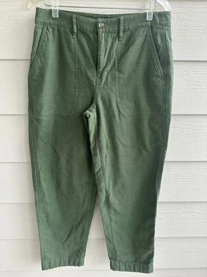 J Crew Cotton Camp Pants Army Green Chino Utility Size 8 Womens BJ493 - Image 1 of 4
