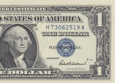 1957 UNITED STATES SILVER CERTIFICATE $1 "H" (( GEM UNC )) - Image 1 of 4