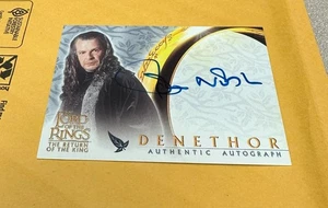 2003 Topps LOTR Return of the King John Noble as Denethor Auto Autograph Card - Picture 1 of 6