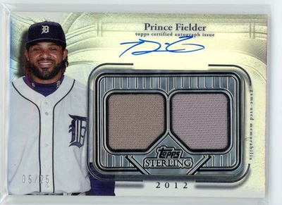 Prince Fielder 2025 Topps Sterling 2012 /25 Relic Auto Dual Patch #SSA-PF Tigers - Image 1 of 2