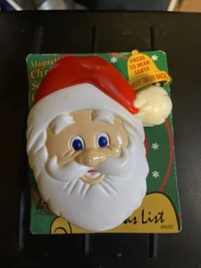 Vintage ACME Magnetic Sound Chip Clip Santa Face Head Says HoHoHo Merry Xmas New - Picture 1 of 4