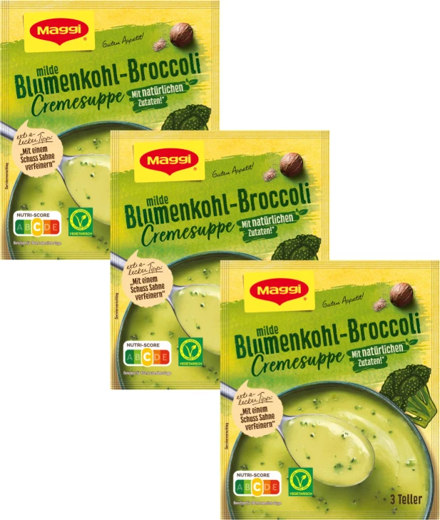 Maggi instant soup Broccoli & Cauliflower -3 pack/ 9 servings FREE SHIP - Image 1 of 1