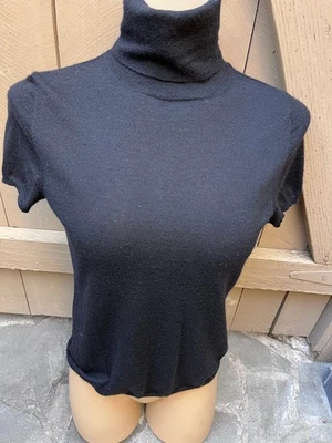 Zara 针织 Heather 灰色短袖高领针织上衣 - 青少年 M 码 — 第 1/4 张图片