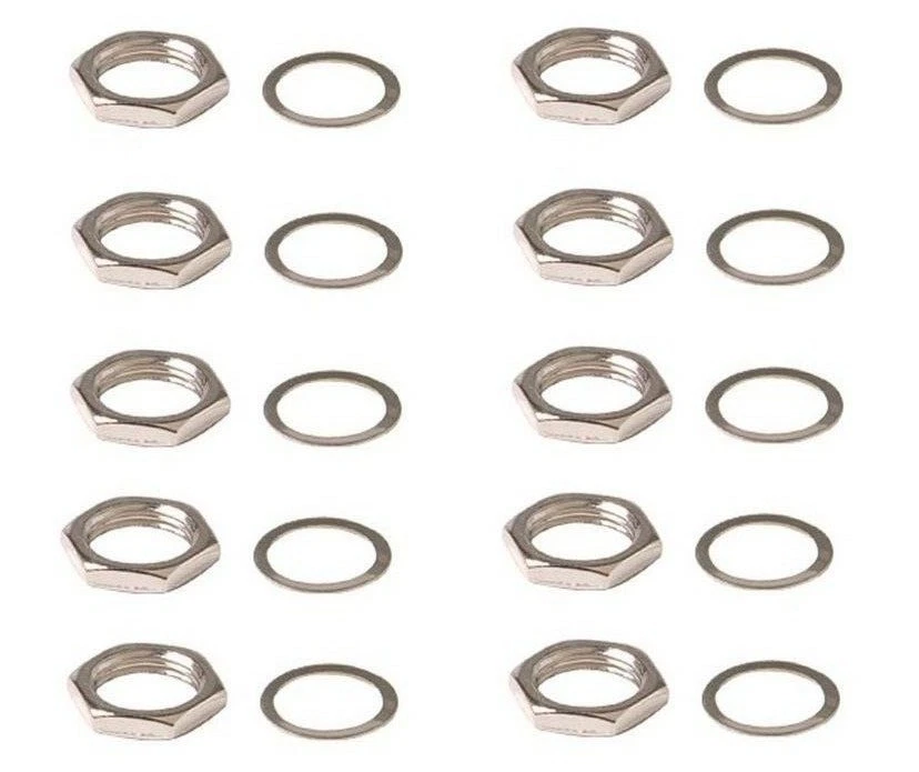 10 pcs Mounting F81 3/8" Hex Washer & Nut Wall Plate Barrel Coax Cable Connector - Image 1 of 1