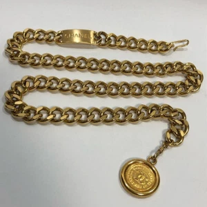 CHANEL CC Logos 31 Rue Cambon PARIS Chain Belt 36" Gold Tone Auth #4004 - Picture 1 of 9