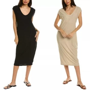 James Perse Damen Baumwolle modal leicht weich geschlubbt Kappe Ärmel Shift Kleid - Bild 1 von 6
