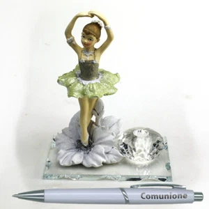 31976 Bomboniere PortaPenne Vetro Cristallo Penna Ballerina Danza Comunione - Foto 1 di 1