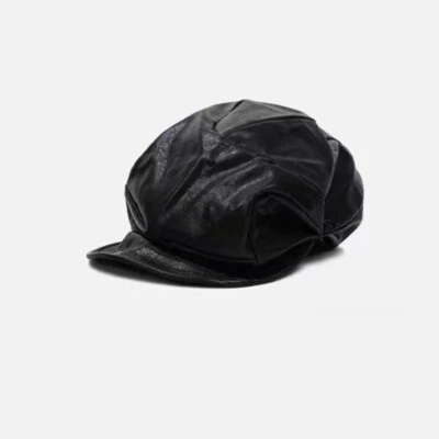 Boina de cuero para mujer y hombre sombrero naval noticiero militar ejército/azul marino gorras/sombreros Foto 1 de 4