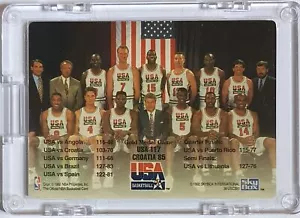 1992 NBA Hoops USA Basketball Team Card #LE PLASTIC Insert - w/ Jordan + Magic - Picture 1 of 2