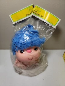 Vintage Fiber Craft Doll Head & Hands (no.7573) Blue hair  - Picture 1 of 4