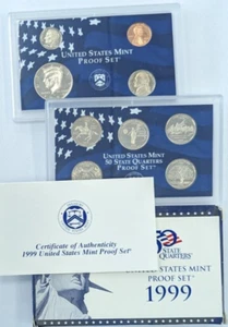 1999-S US Mint 9-Coin Proof Set Complete Slides/Box+COA -OGP- - Picture 1 of 2