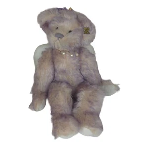 Vintage Annette Funicello Angel Teddy Bear Pearls Halo Purple Mohair Jointed 18" - Picture 1 of 9