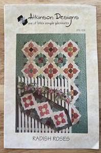Atkinson Designs Radish Roses Table Runner & Lap Quilt Pattern Terry Atkinson - Picture 1 of 2