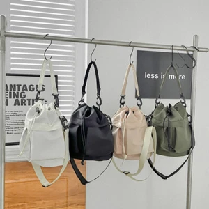 Women Drawstring Large Capacity Crossbody Bags Pleated Bucket Bag Shoulder Bags - Picture 1 of 17