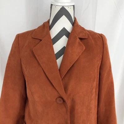 Blazer Studio Works Naranja Imitación Gamuza Chaqueta Forrada 2 Botones 8 Foto 1 de 4