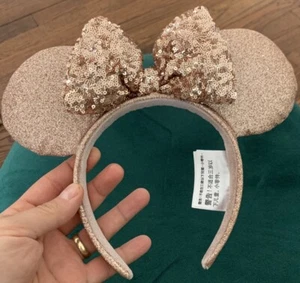 Disney World Land Parks '19 Briar Roségold Paillettenschleife Minnie Ohren Stirnband SELTEN - Bild 1 von 6