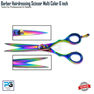 Barber Salon Hairdressing Scissor Shear Dressing Salon Multi 6" Scissors - Picture 1 of 10
