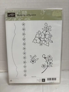 Stampin Up! Juego de sellos "Bordering on Romance" ligeramente usados usados en excelente estado - Imagen 1 de 3