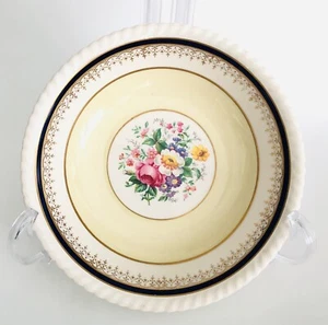 Vintage English Johnson Bros Plate Bowl Floral Golden trim 7.5 inch - Picture 1 of 5