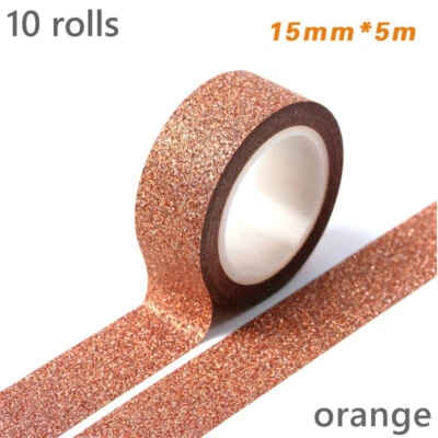 10 Rollos Brillo Washi Cinta Adhesiva Álbum de Recortes Enmascaramiento Pegatina Decoración Hágalo Usted Mismo Foto 1 de 4