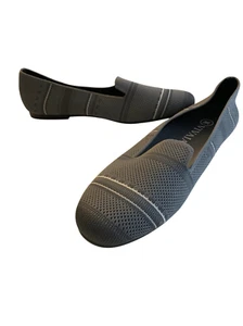 Vivaia Elly Round Toe Stripe Loafers gray women's size 38.5 US 8 NEW - Picture 1 of 5