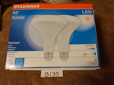2Pk LED Sylvania 85w uses 13W BR40 Bulbs Retrofit Dim E26 1050 lm 120V Daylight - Image 1 of 3