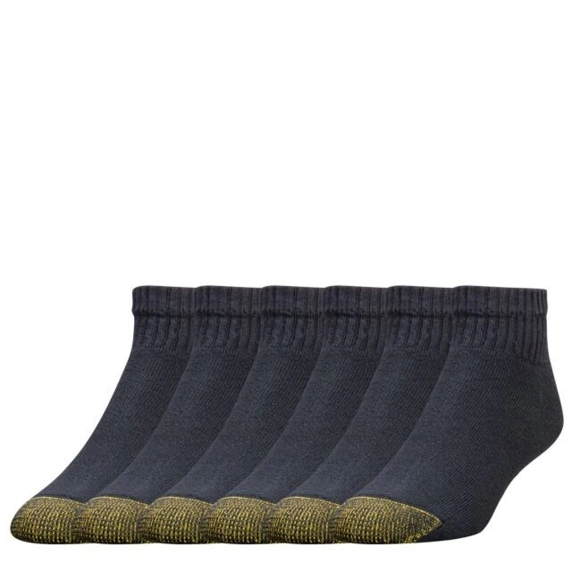 Gold Toe 656P Men's Cotton Athletic Sock - Black/White (Pack of 6)