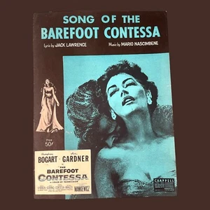 Song Of The Barefoot Contessa Sheet Music 1954 VTG Ava Gardner On Cover Vocal - Picture 1 of 4