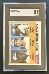 1981 Topps  Tim Raines Rookie  #479  SGC 8 NM-MT