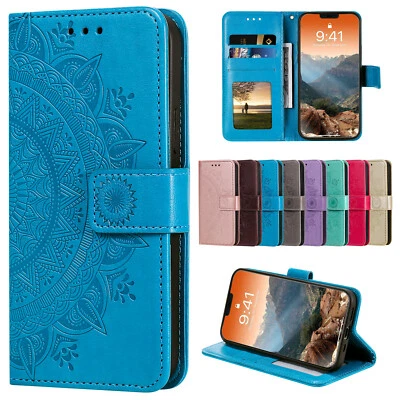 For Samsung Galaxy S24 S23 Ultra S22+ S21 S20 A14 5G Flower Leather Wallet Case - Image 1 of 4